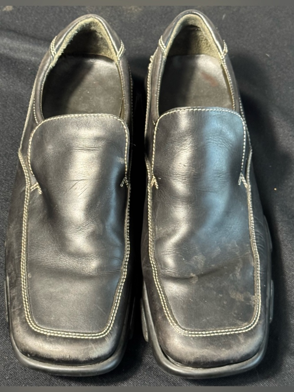 Donald J Pliner Amstel Black Leather Slip On Shoes 10.5 Italy